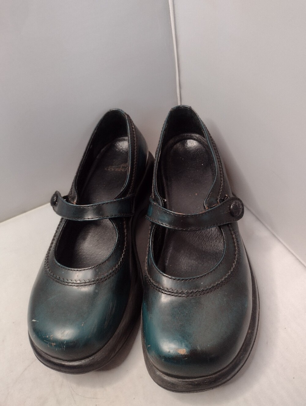 Dansko Green Leather Slip Resistant Mary Jane Shoes Women's EU 39 Preppy JJ